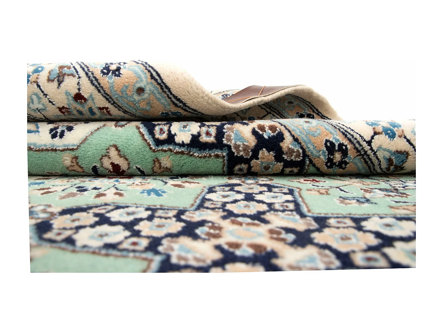 Tapis de laine 96x130 turquoise Nain