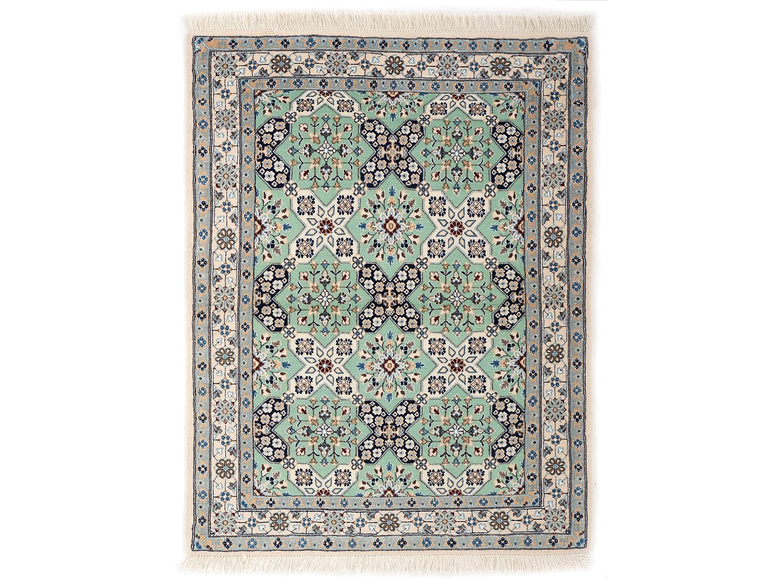 Tapis de laine 96x130 turquoise Nain