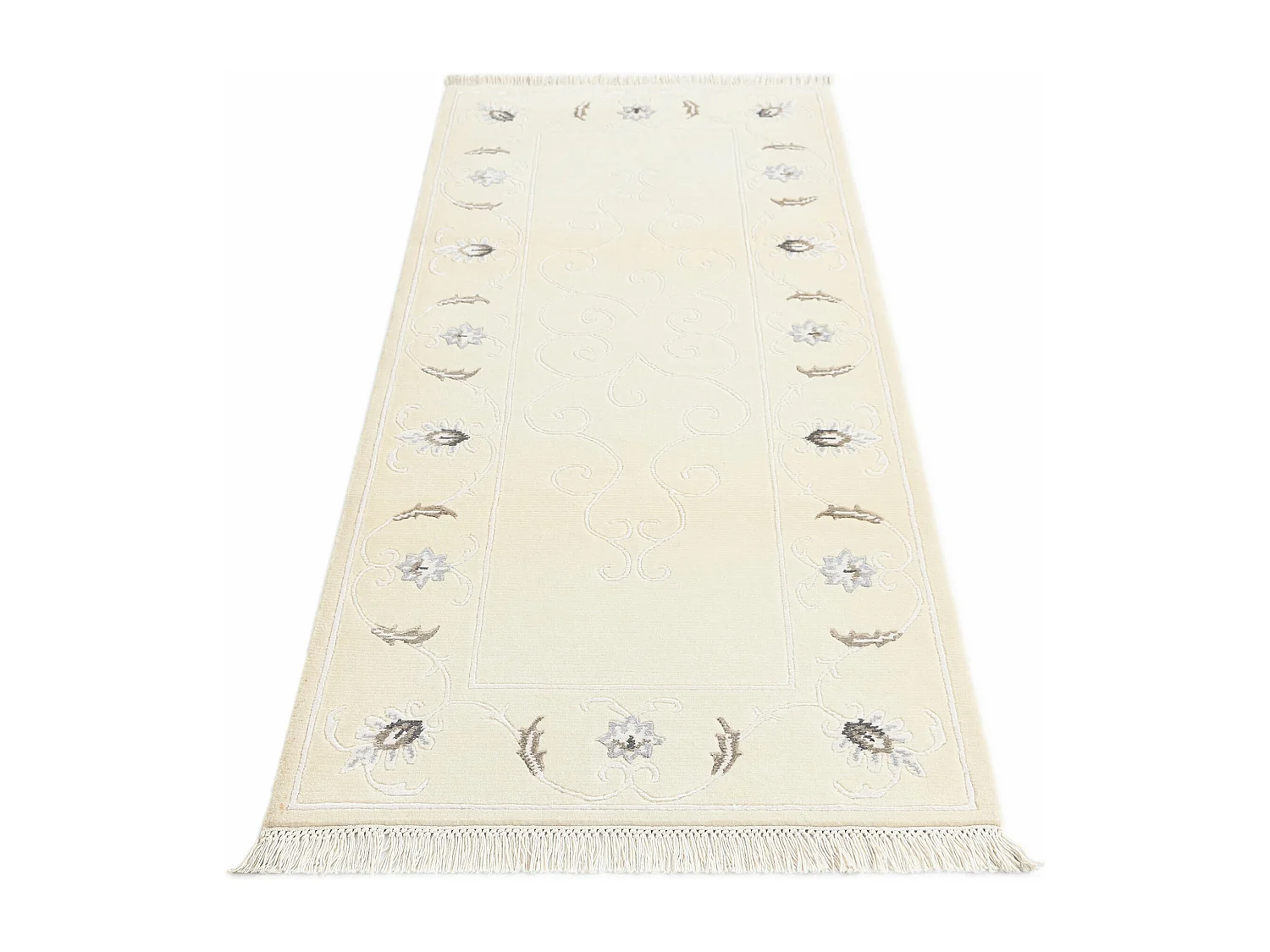 Tapis de couloir en laine 84x203 beige Darya
