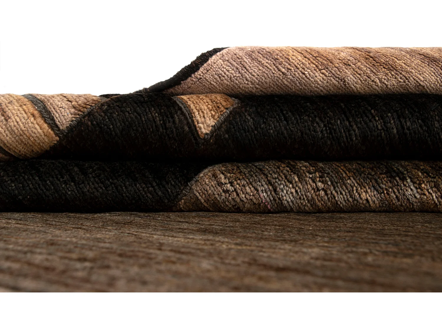 Tapis de laine 161x191 noir Juma