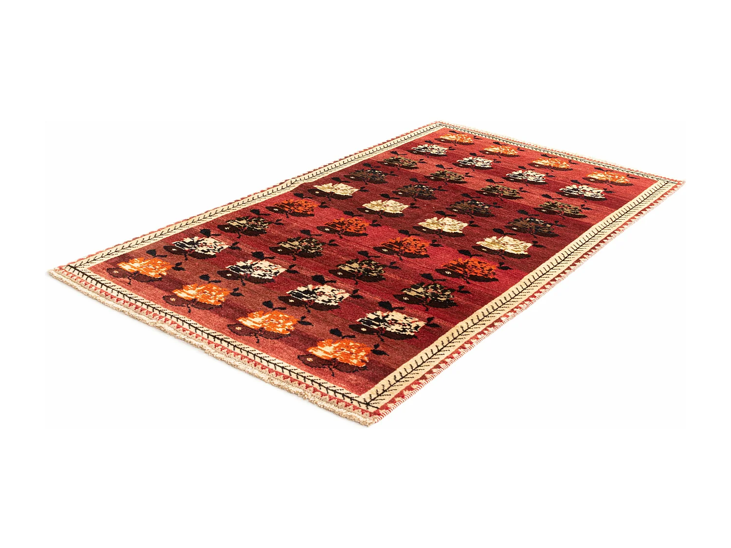 Tapis de laine 106x191 rouge Gabbeh