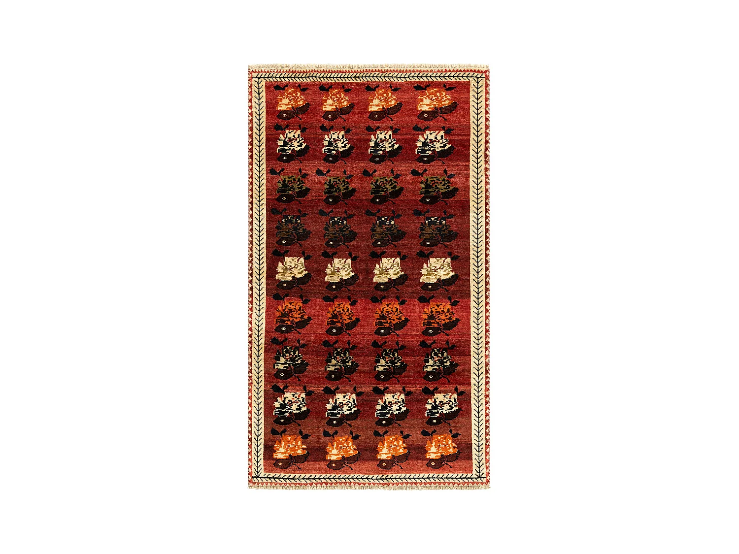 Tapis de laine 106x191 rouge Gabbeh