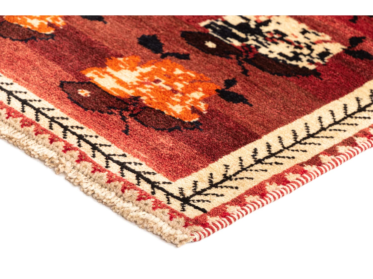 Tapis de laine 106x191 rouge Gabbeh