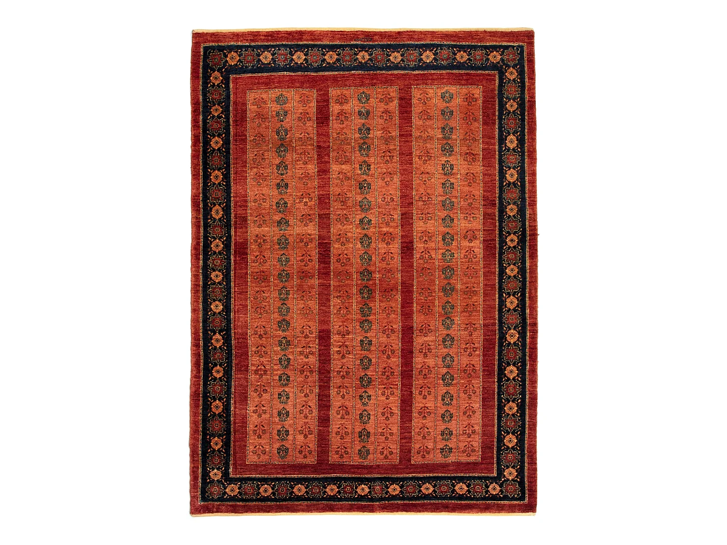 Tapis de laine 161x222 rouge Kashkuli