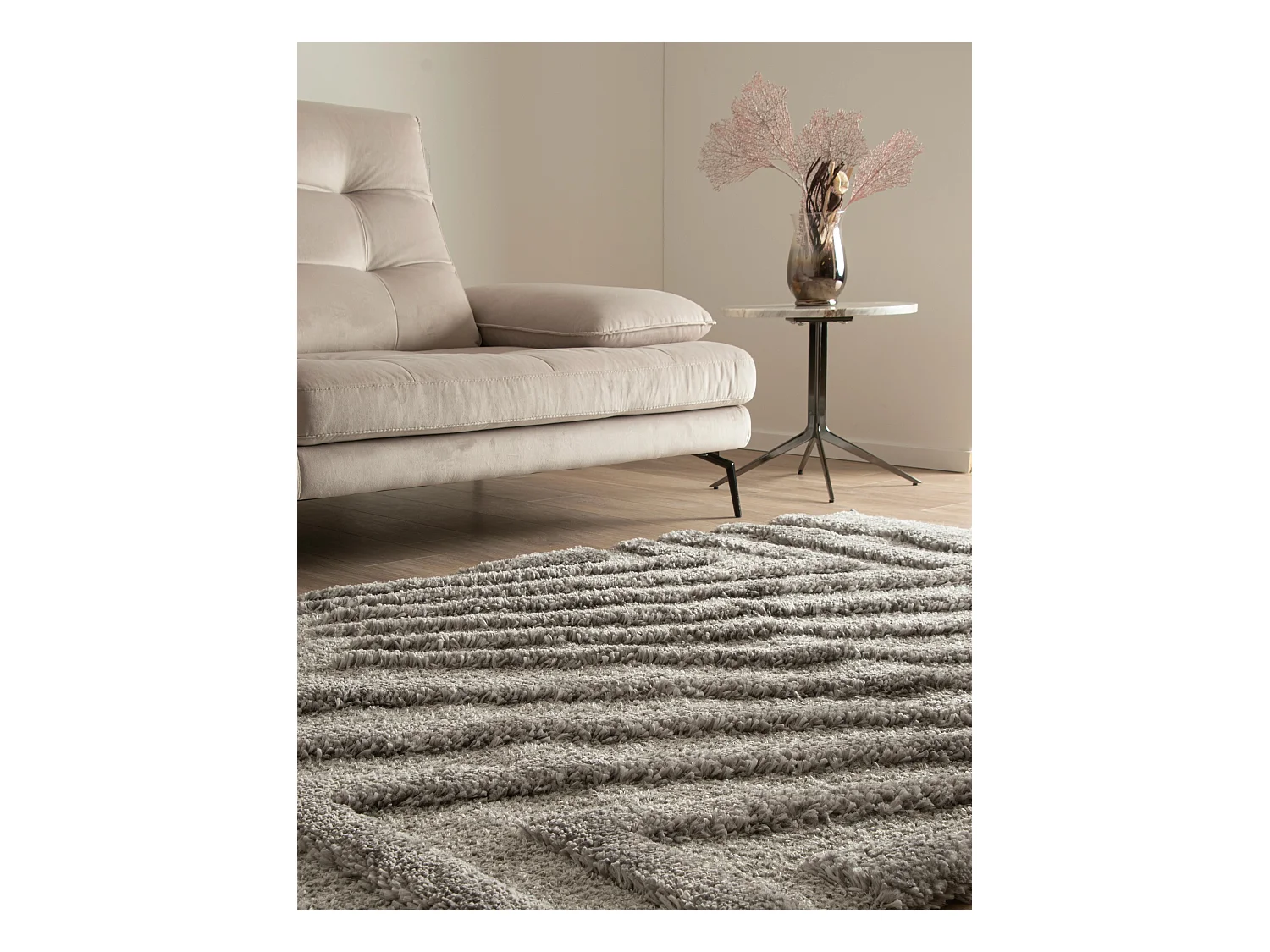 Hoogpolig tapijt 185x125 Grijs Thun Avis