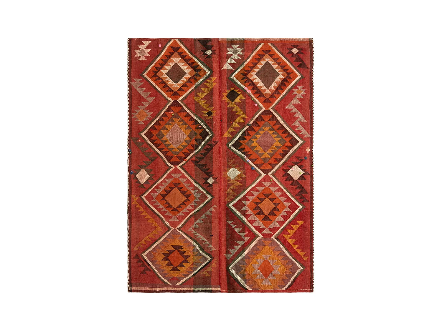Tapis de laine 149x206 rouge Jajim