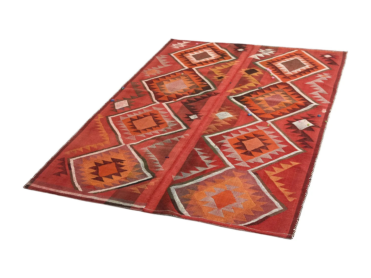 Tapis de laine 149x206 rouge Jajim