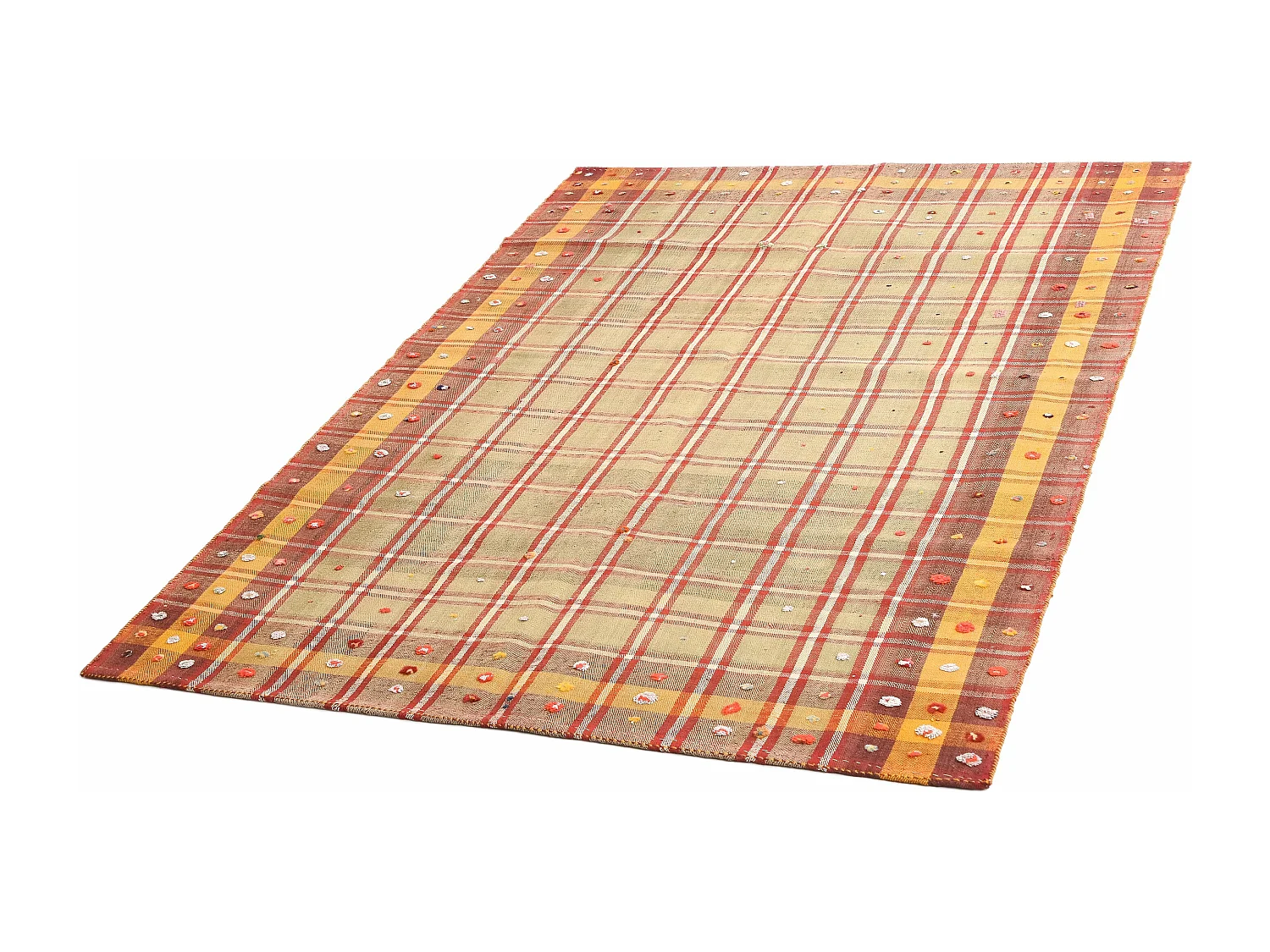 Tapis de laine 159x225 rouge Jajim