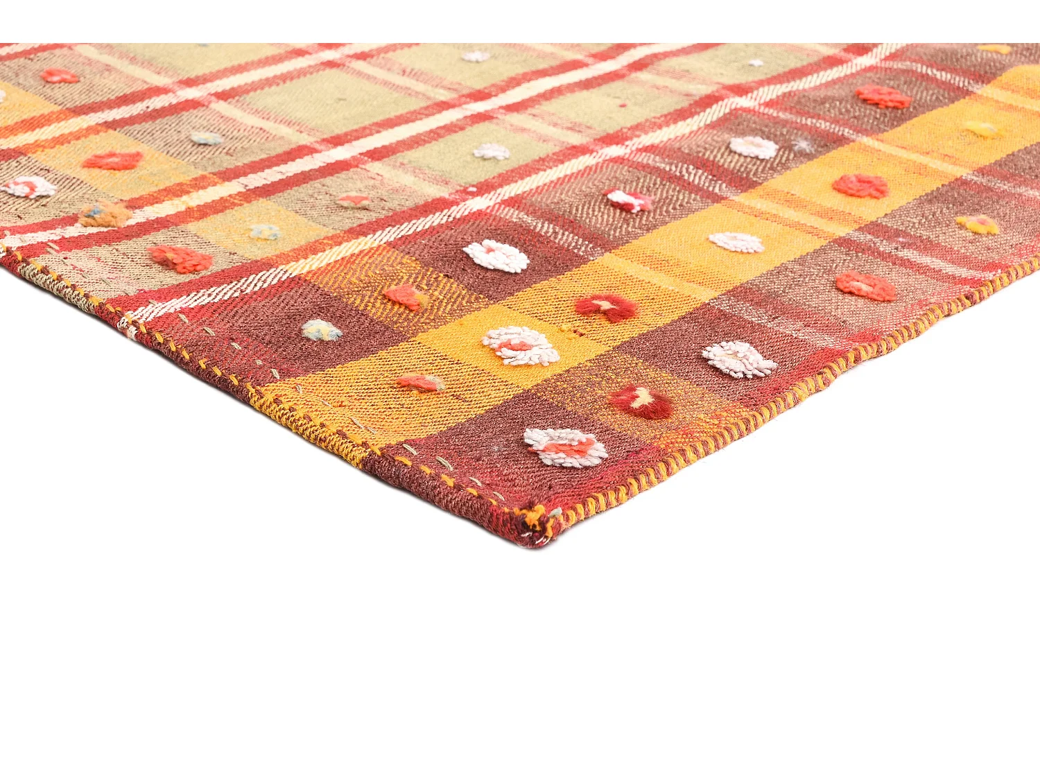Tapis de laine 159x225 rouge Jajim