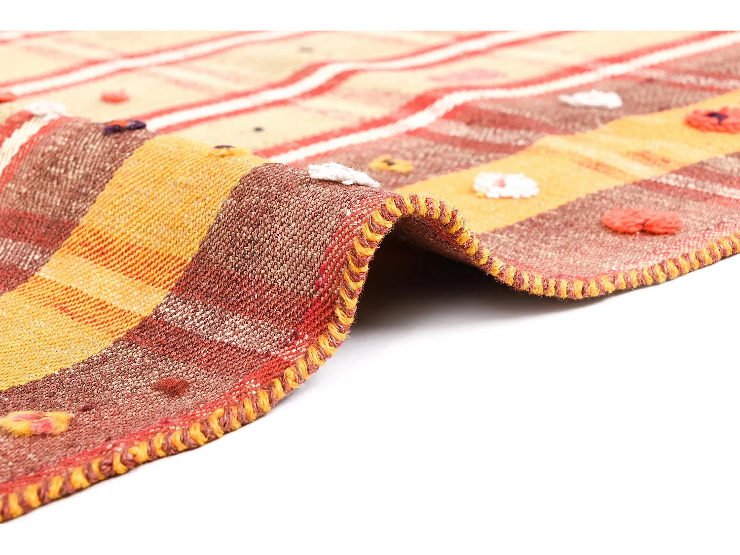 Tapis de laine 159x225 rouge Jajim