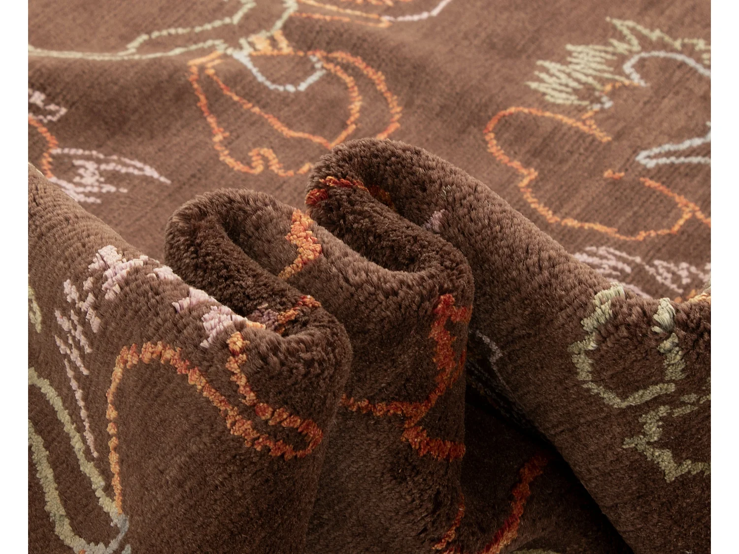 Tappeto in lana 223x299 marrone Modern Nehmo