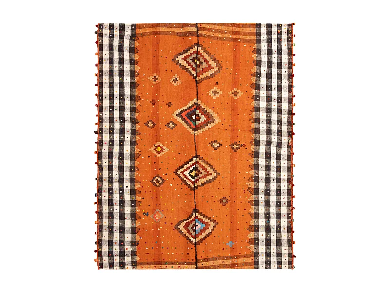 Tapis de laine 160x204 orange Jajim