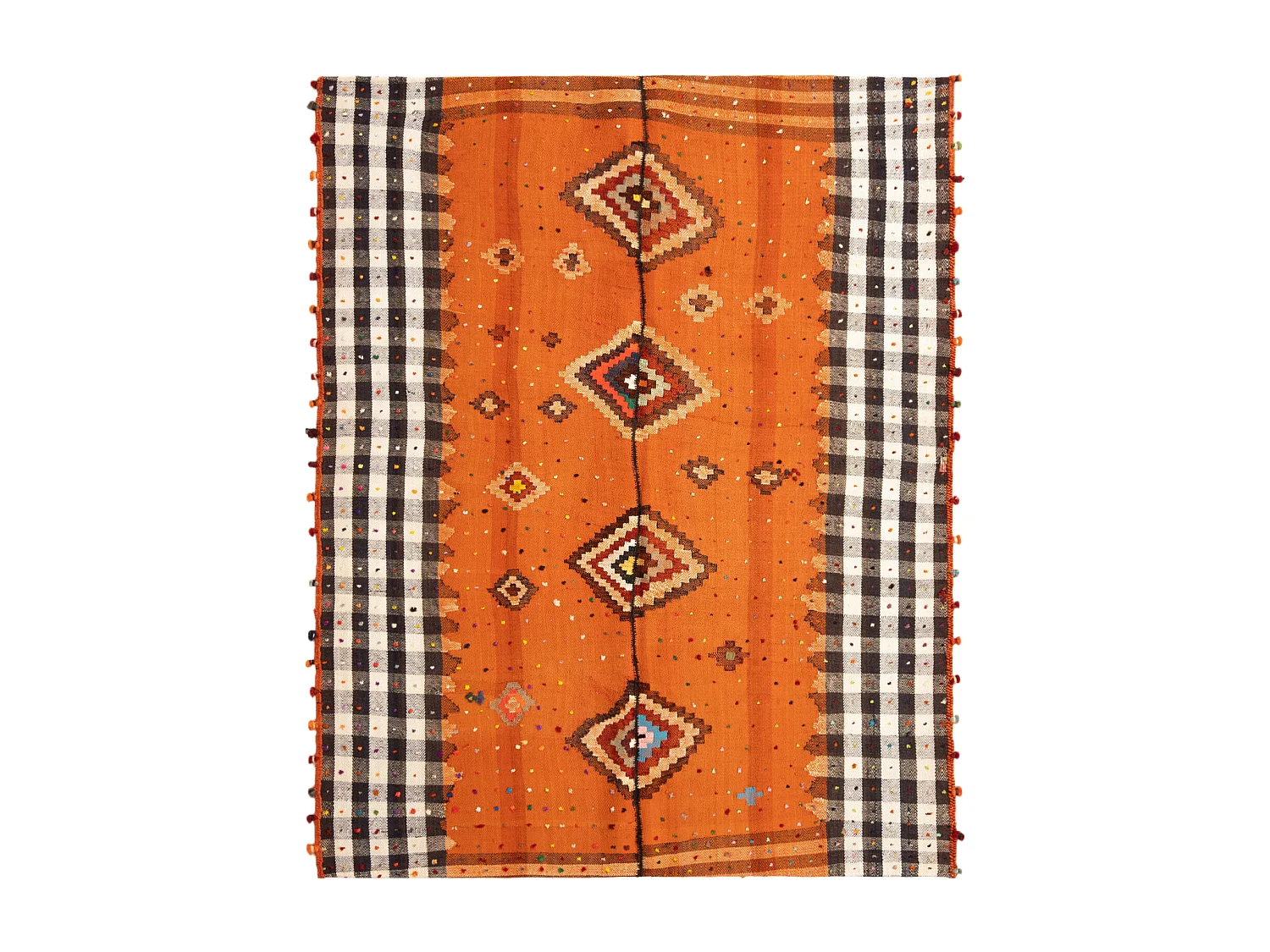 Tapis de laine 160x204 orange Jajim