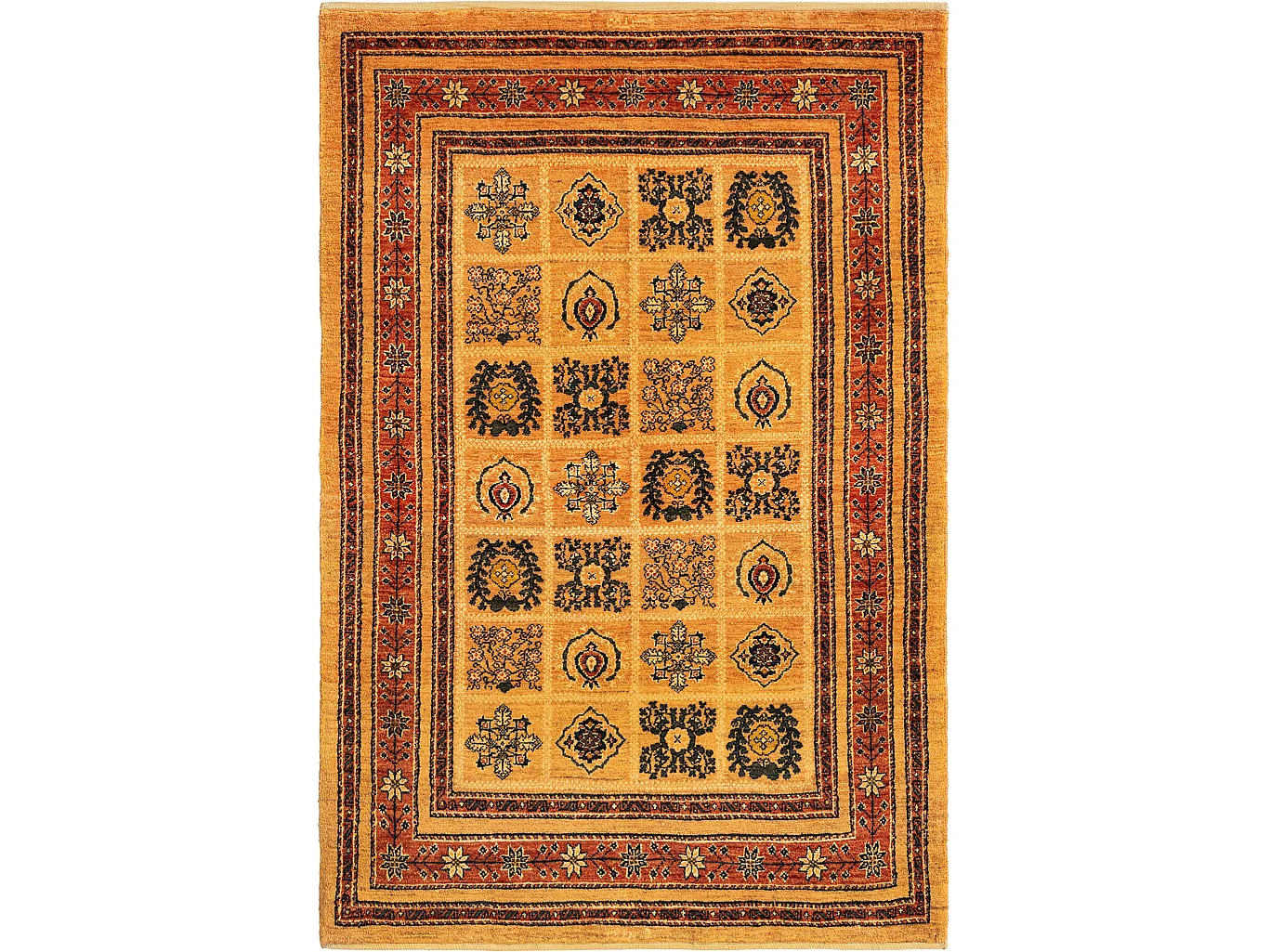 Tapis de laine 109x153 orange Kashkuli