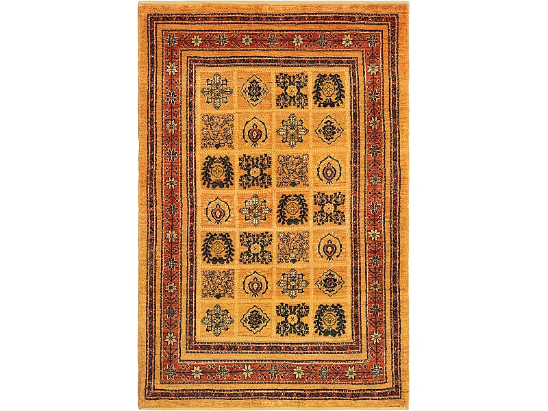 Tapis de laine 109x153 orange Kashkuli