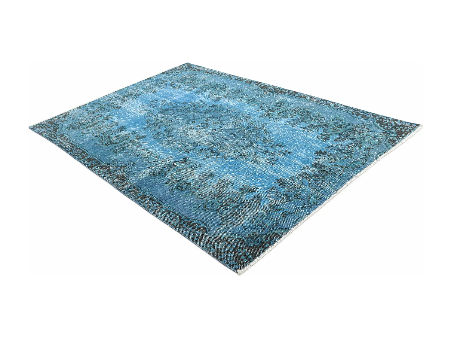 Tappeto in lana 155x236 Blu Ultra Vintage