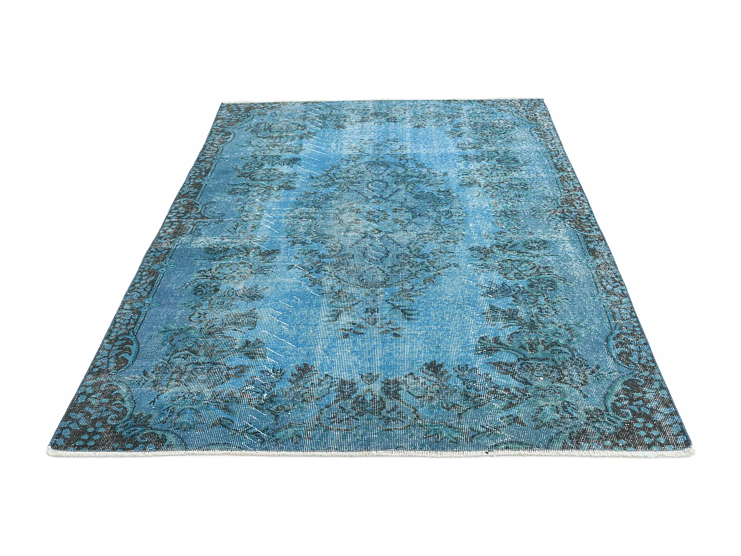 Tapis de laine 155x236 Bleu Ultra Vintage