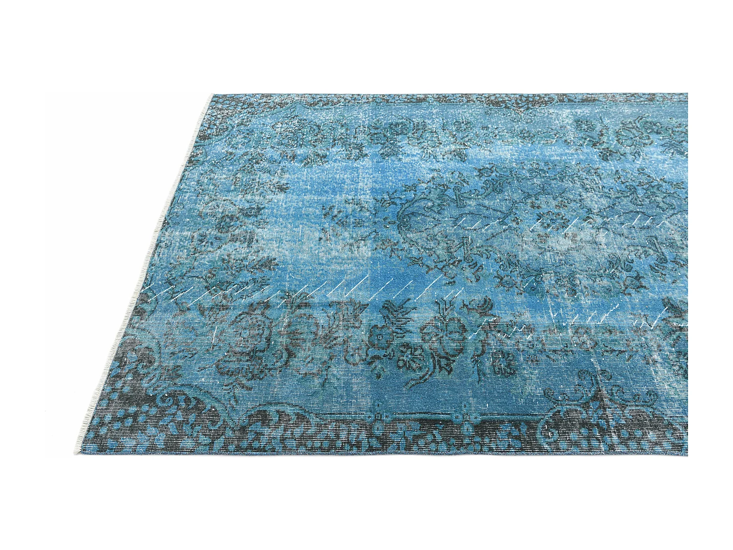Tapis de laine 155x236 Bleu Ultra Vintage