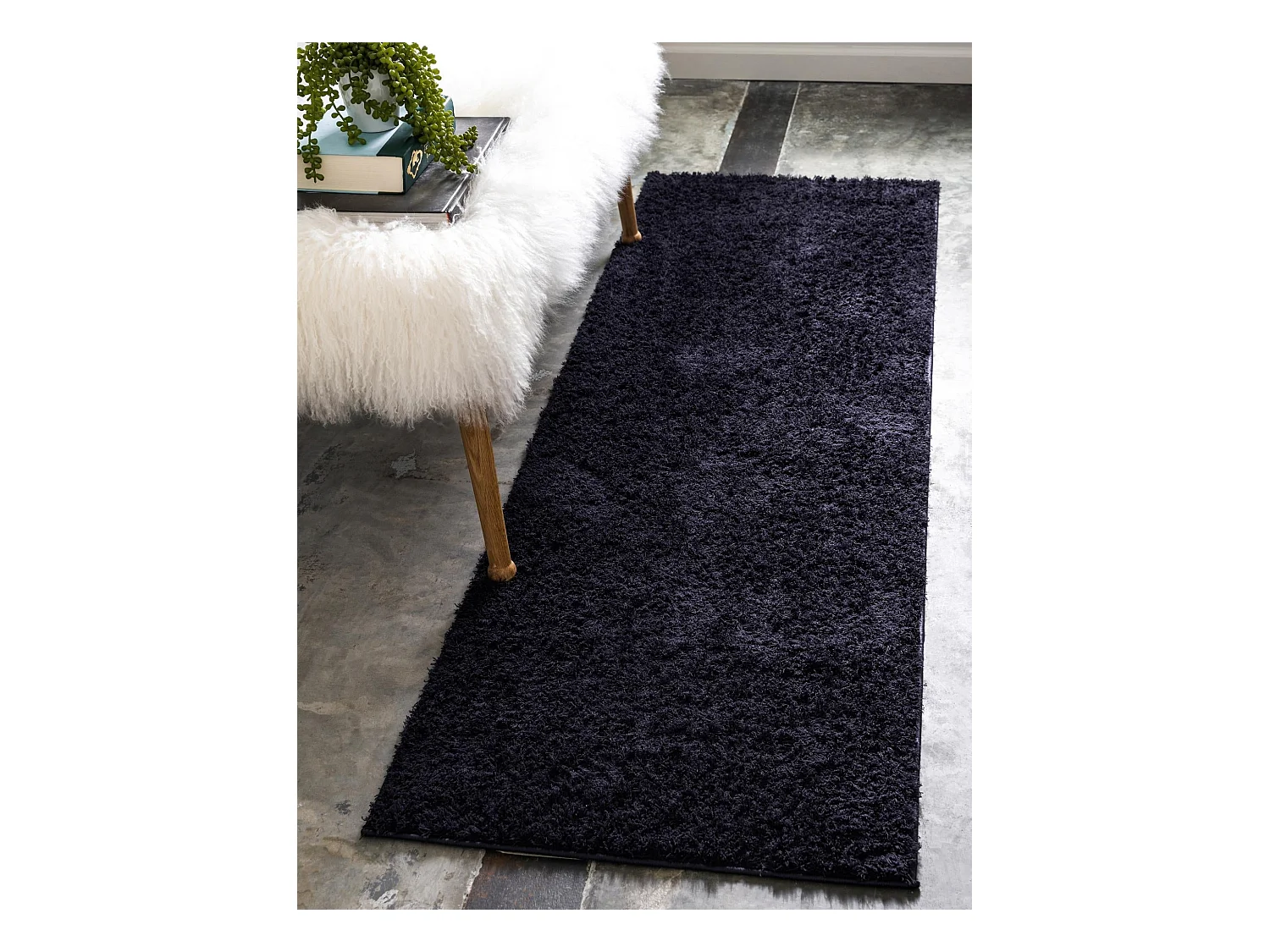 Tapis shaggy 62x185 nuit bleue Luzern