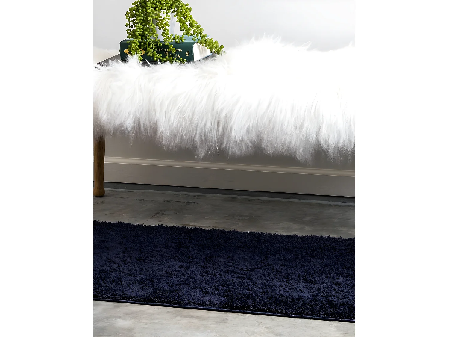 Tapis shaggy 62x185 nuit bleue Luzern