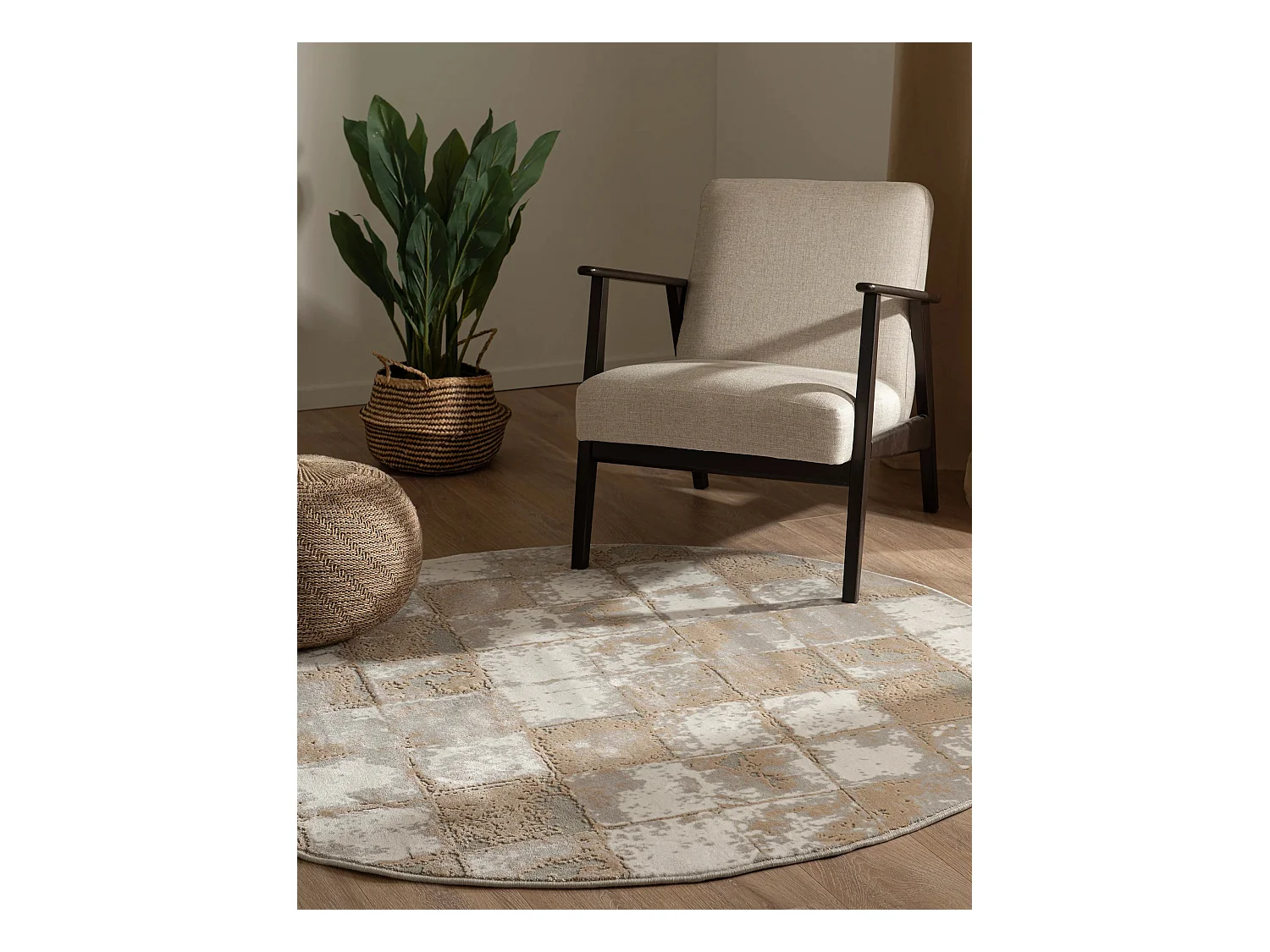 Tapis 240x240 beige Davos Cube