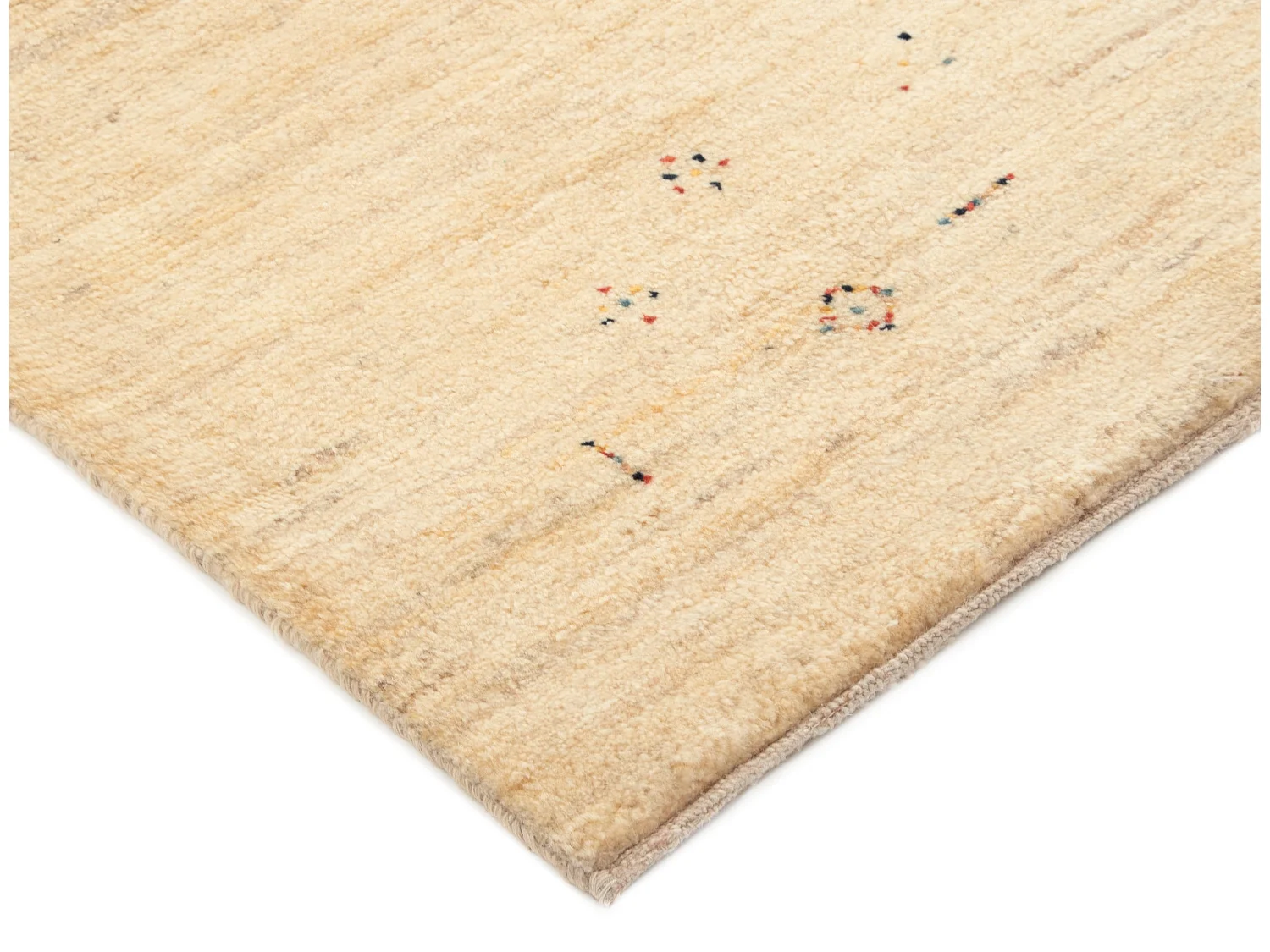 Tapis de laine 147x189 beige Gabbeh Shouli