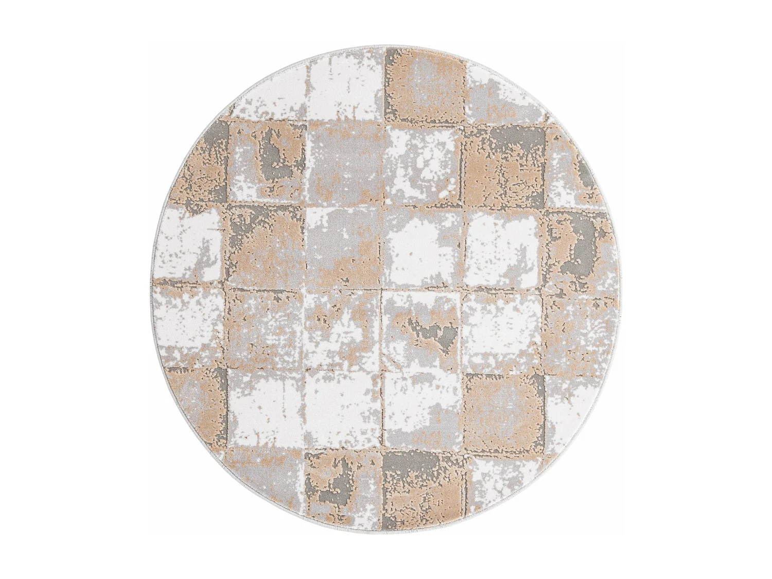 Tapis 125x125 beige Davos Cube