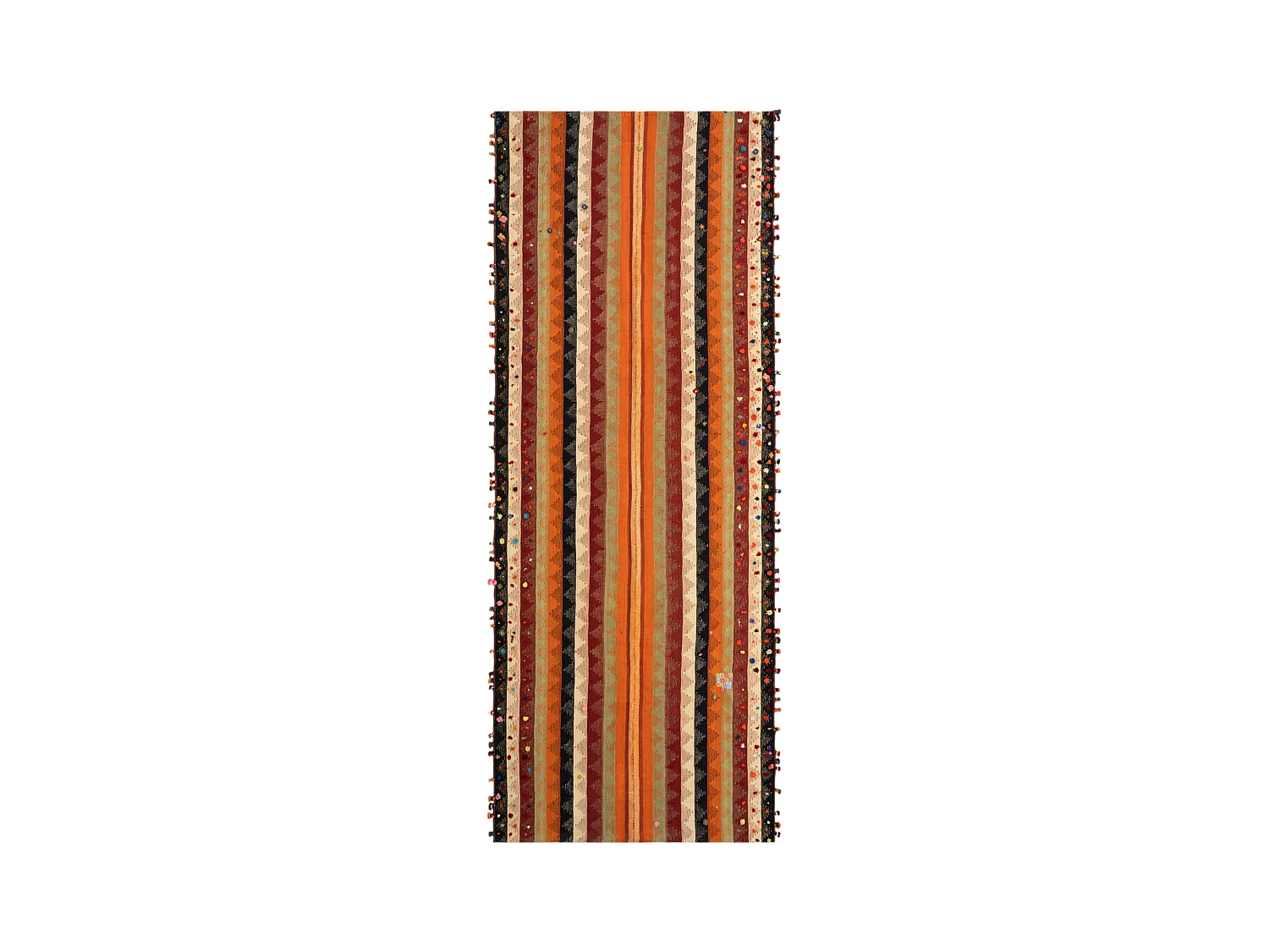 Tapis de laine 124x316 orange Jajim