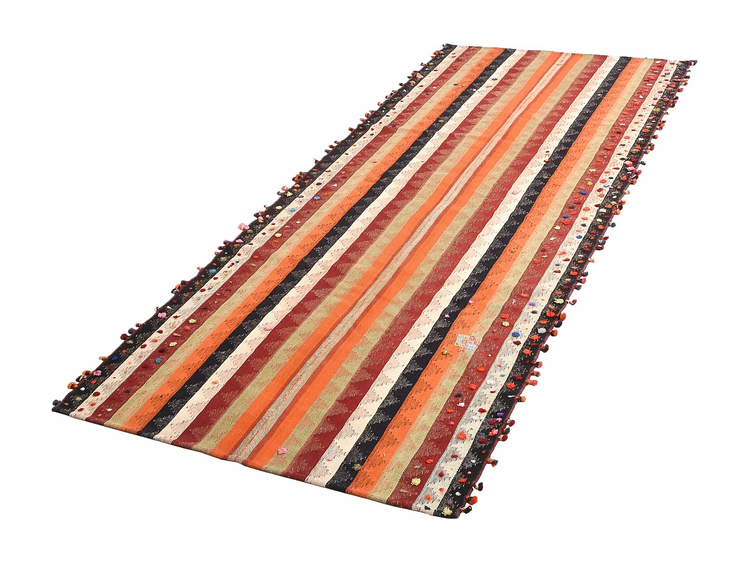 Tapis de laine 124x316 orange Jajim
