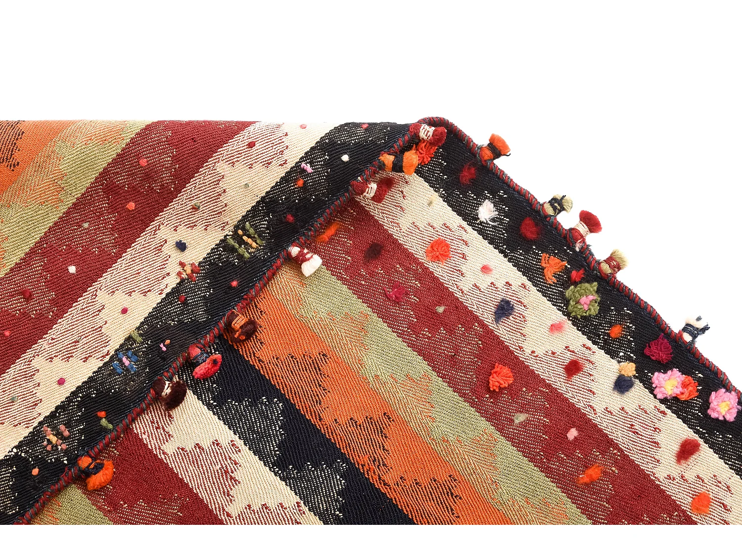 Tapis de laine 124x316 orange Jajim