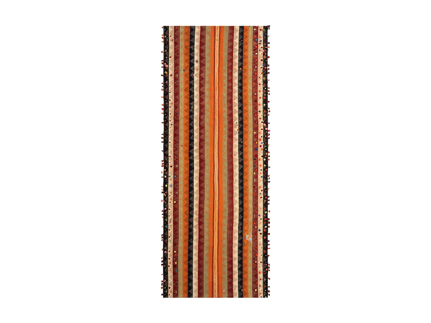 Tapis de laine 124x316 orange Jajim