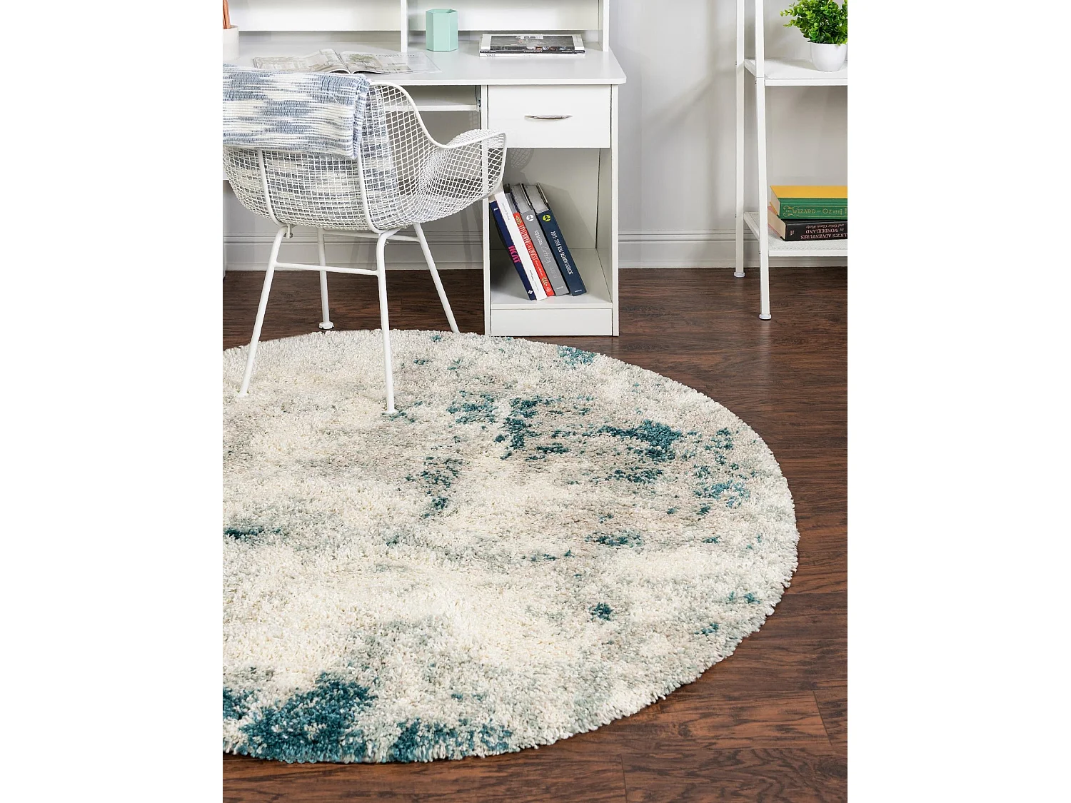 Tapis shaggy 240x240 beige - vert Lachen Haze