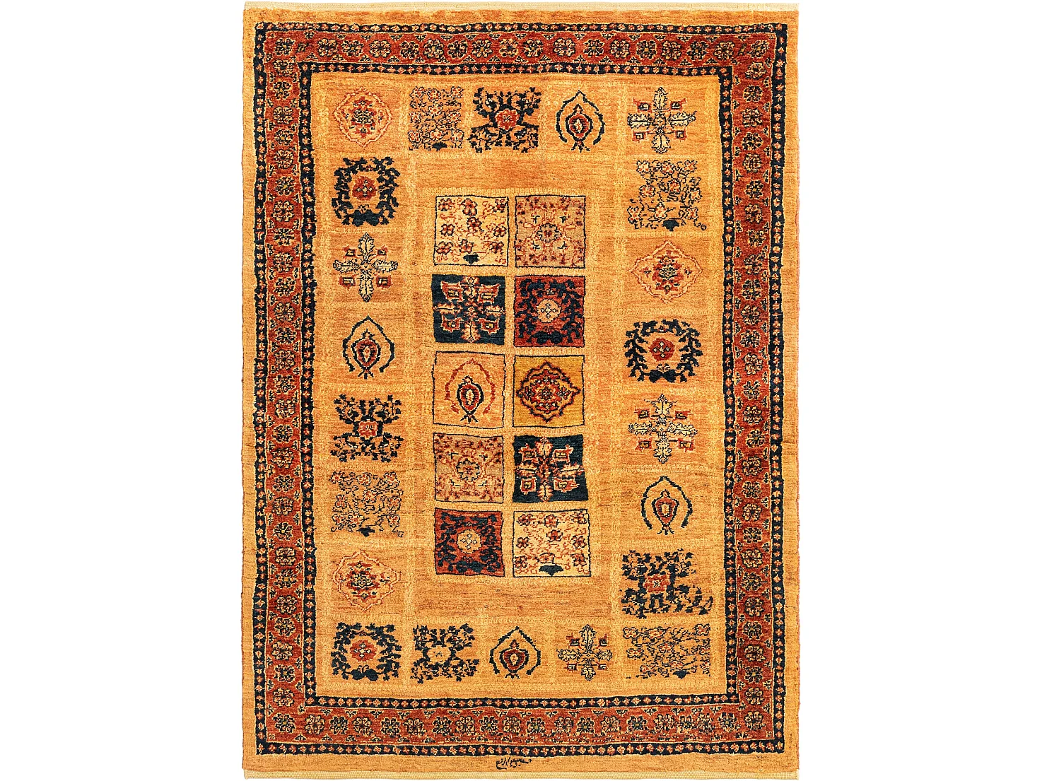 Wollteppich 108x149 Orange Kashkuli