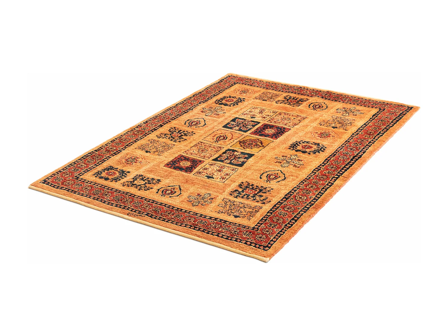 Tapis de laine 108x149 orange Kashkuli