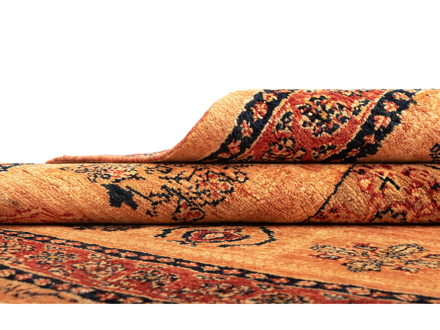 Tapis de laine 108x149 orange Kashkuli