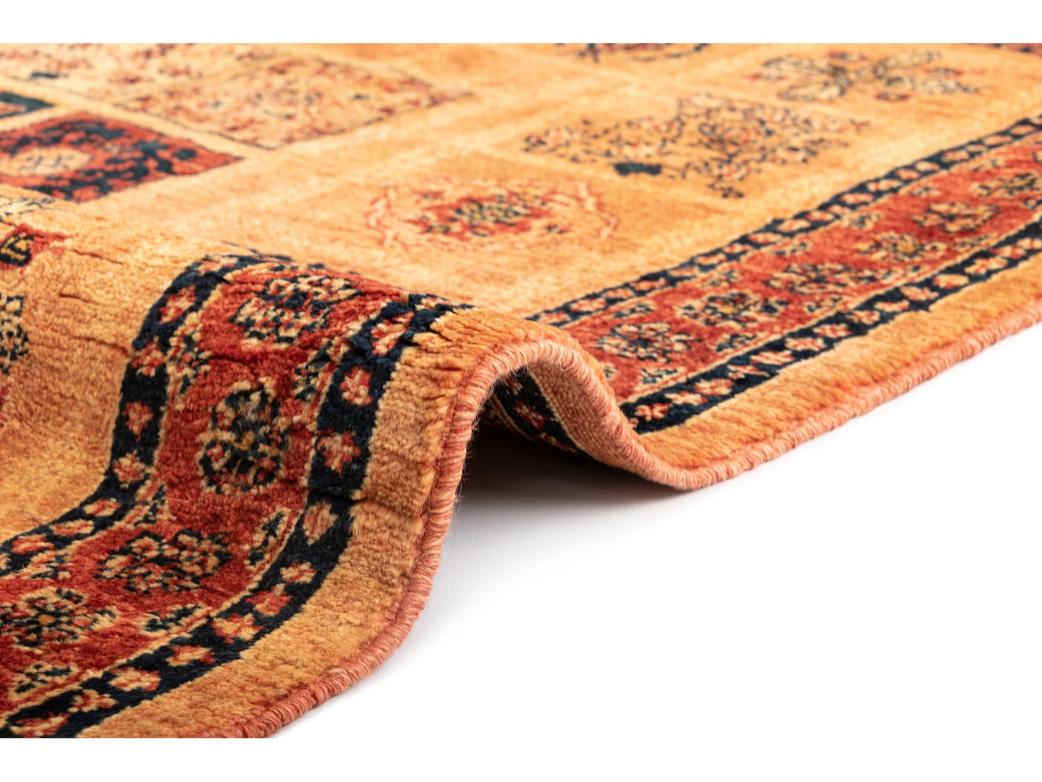 Tapis de laine 108x149 orange Kashkuli