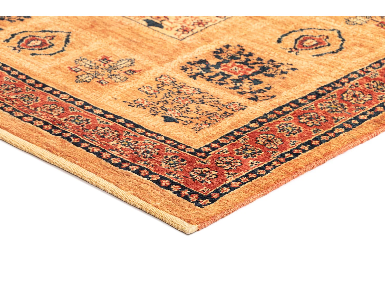 Tapis de laine 108x149 orange Kashkuli