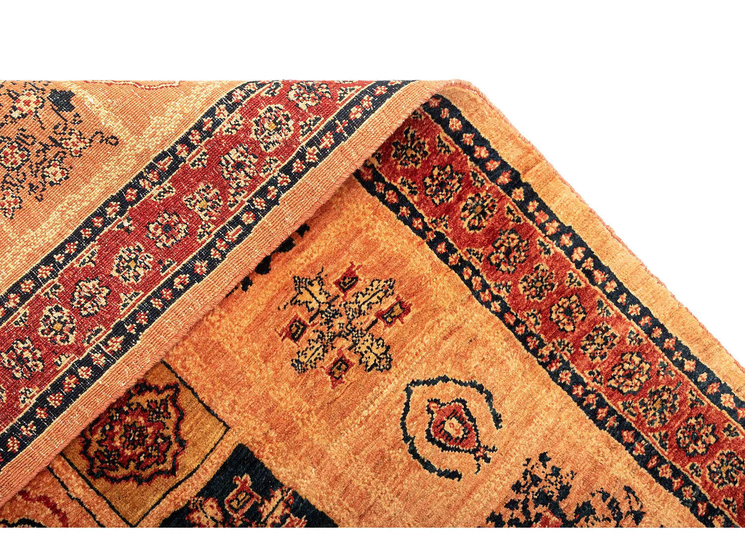 Tapis de laine 108x149 orange Kashkuli