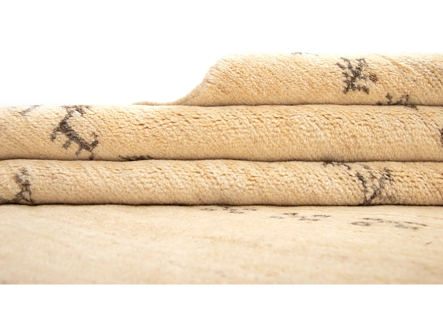 Tapis de laine 154x193 beige Juma