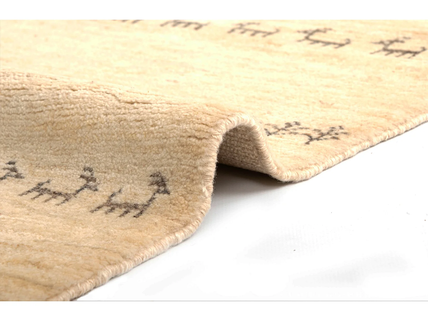 Tapis de laine 154x193 beige Juma