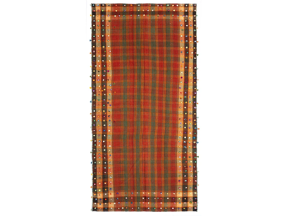 Tapis de laine 136x267 orange Jajim