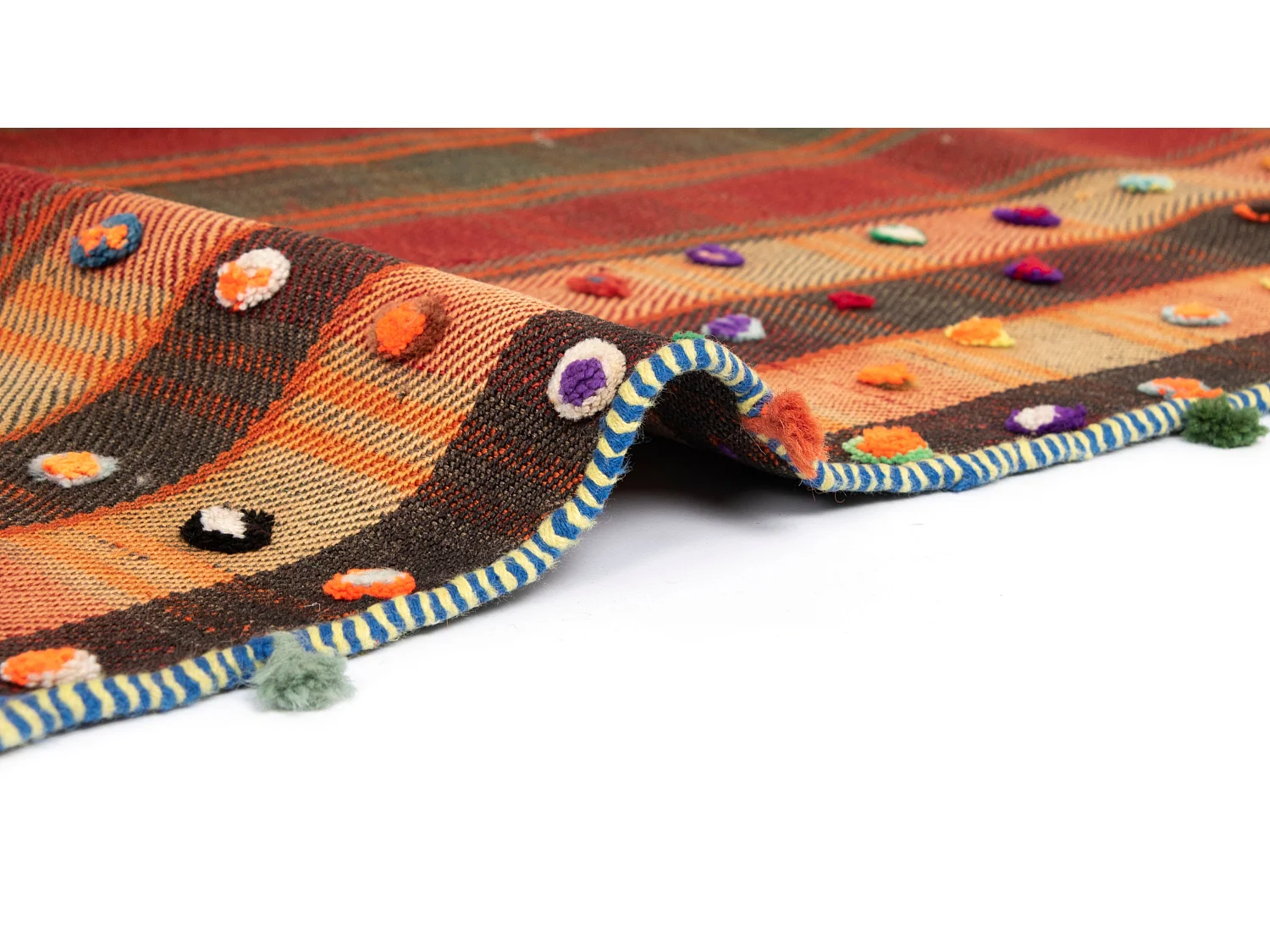 Tapis de laine 136x267 orange Jajim