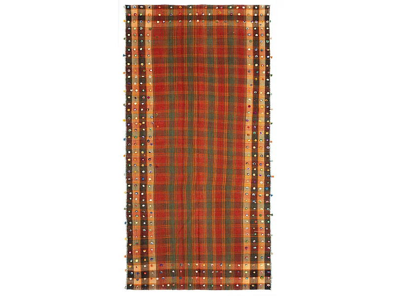 Tapis de laine 136x267 orange Jajim