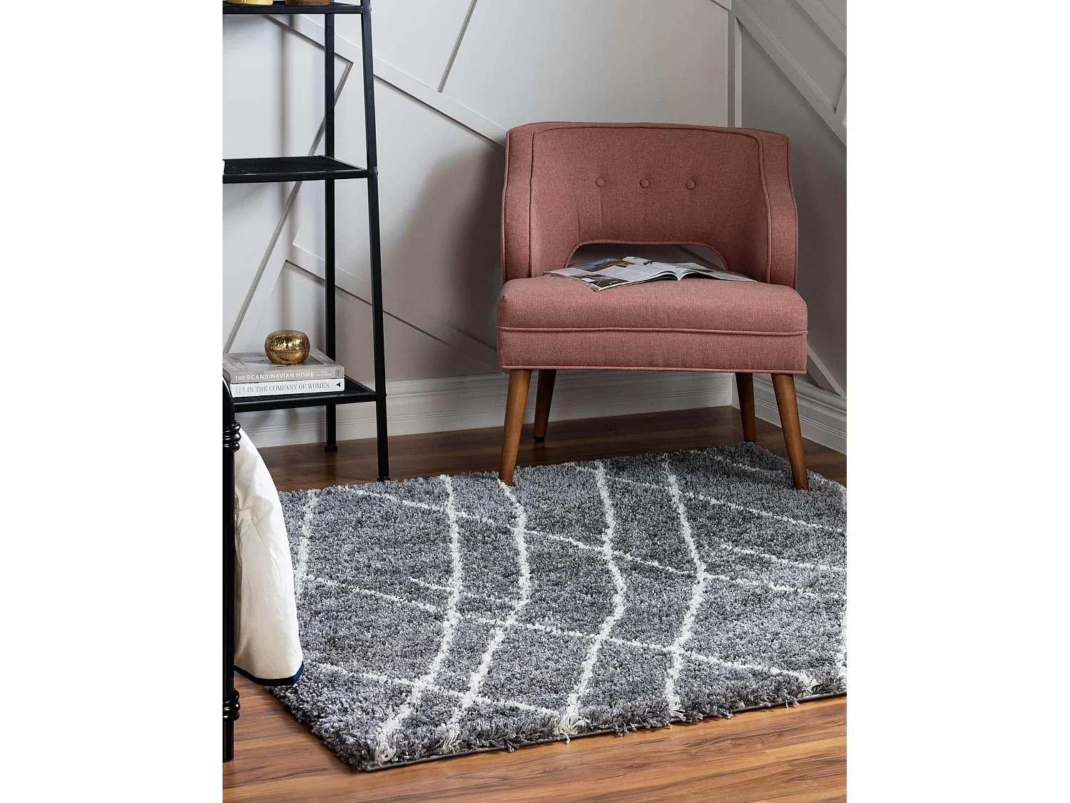 Tappeto shaggy  185x185 grigio pietra Lachen Fence