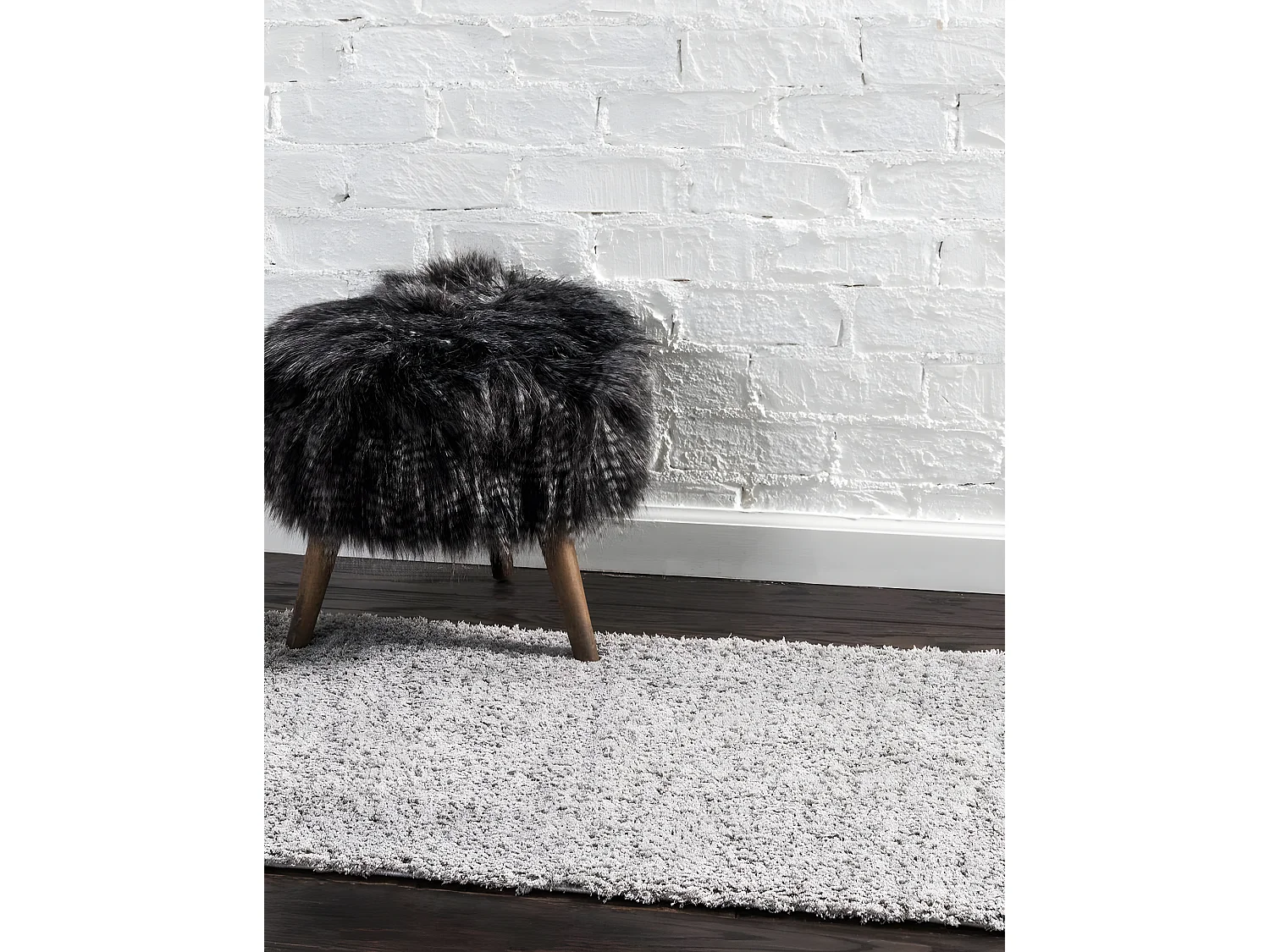 Hochflorteppich 80x305 Silber-Grau Luzern