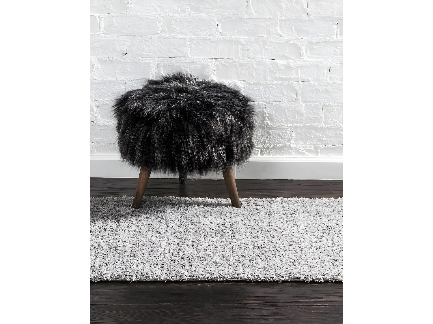 Hoogpolig tapijt 305x79 zilver-Grijs Luzern