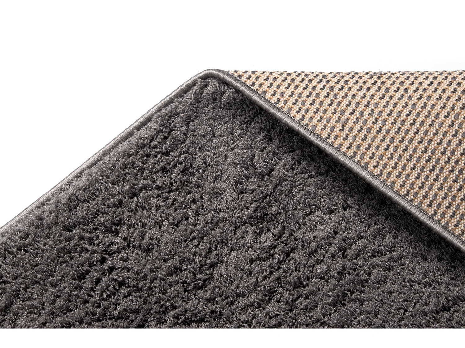 Tapis shaggy 185x185 gris Luzern