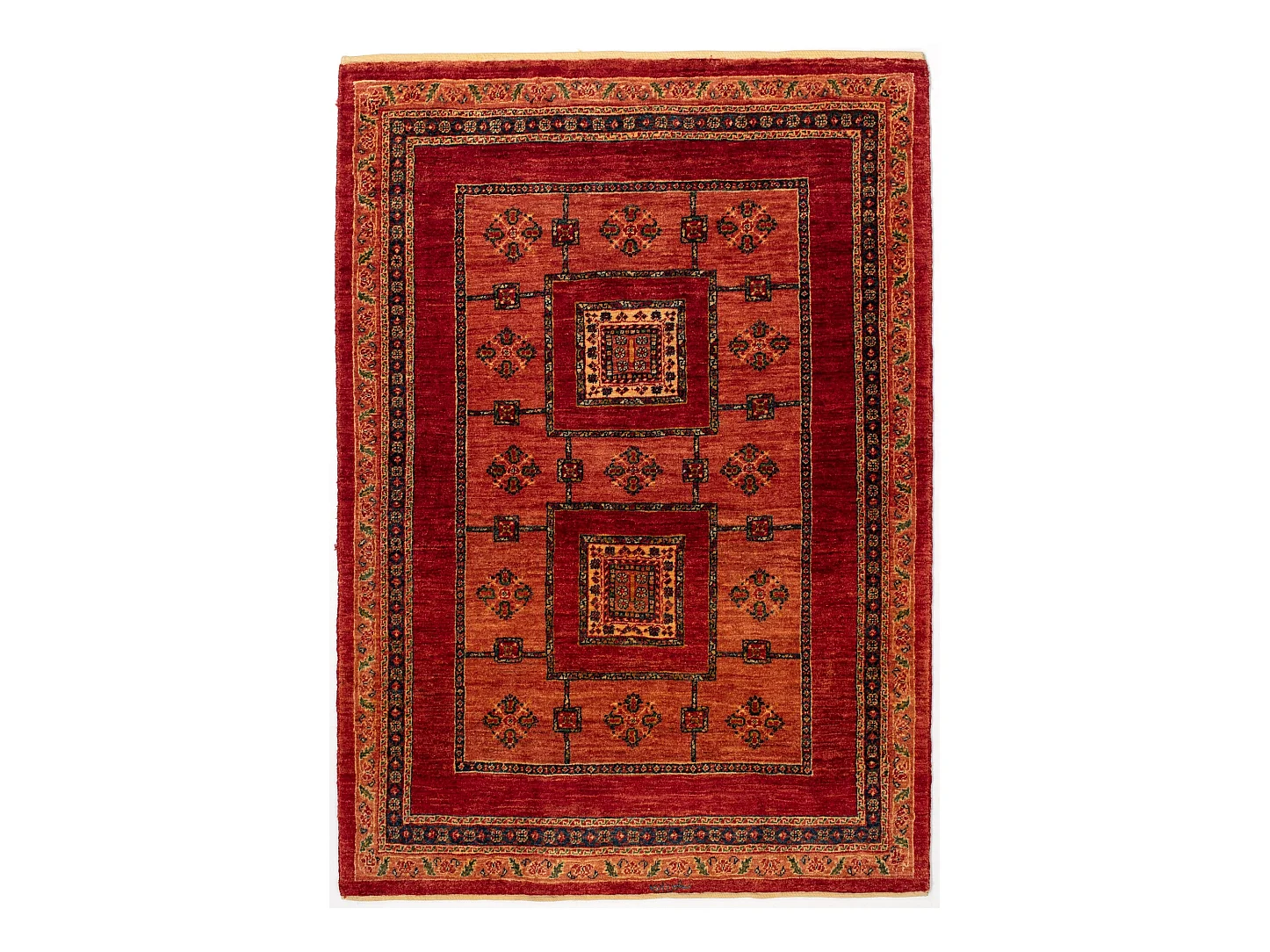 Tapis de laine 111x159 orange Kashkuli