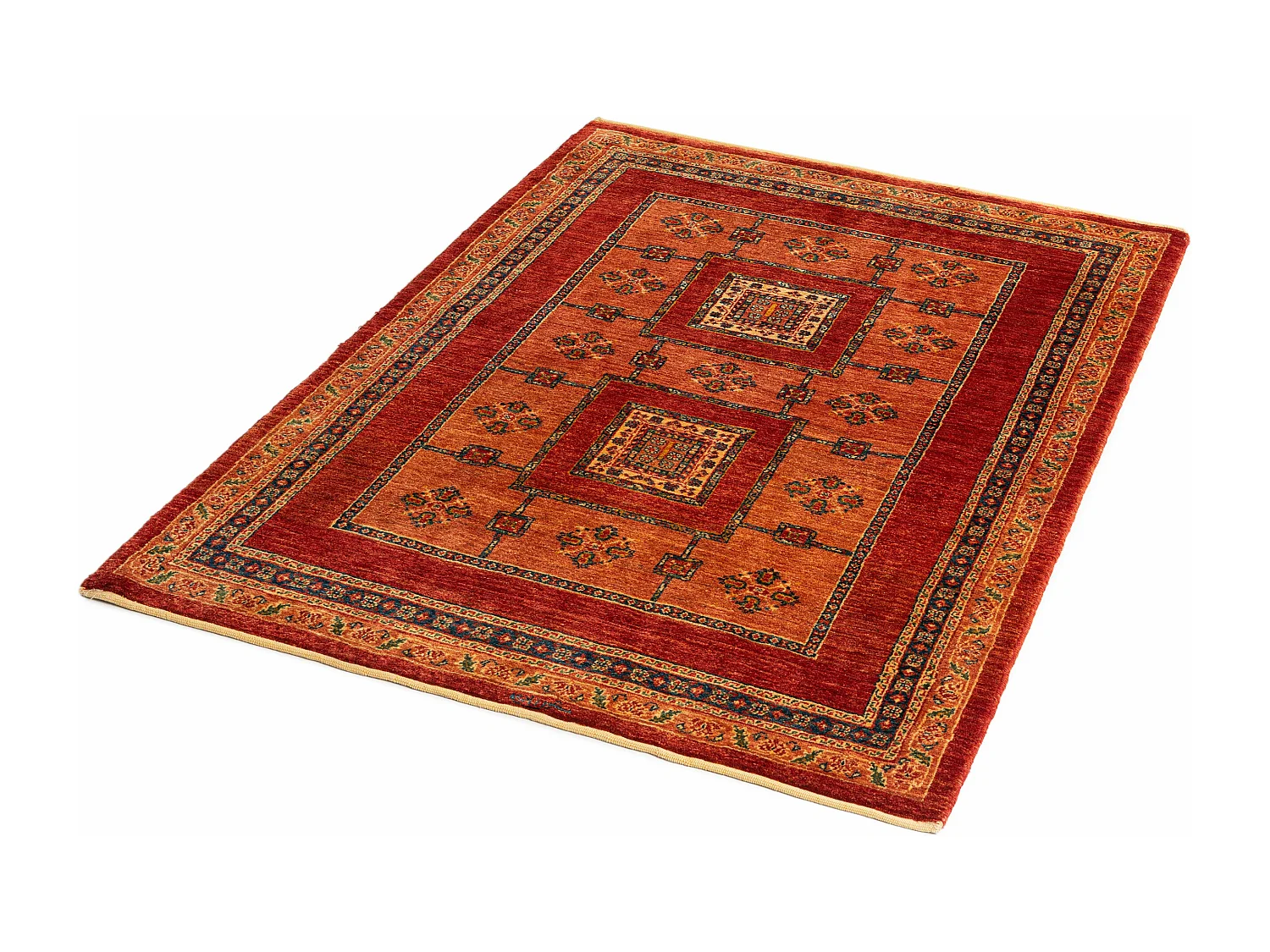 Tapis de laine 111x159 orange Kashkuli