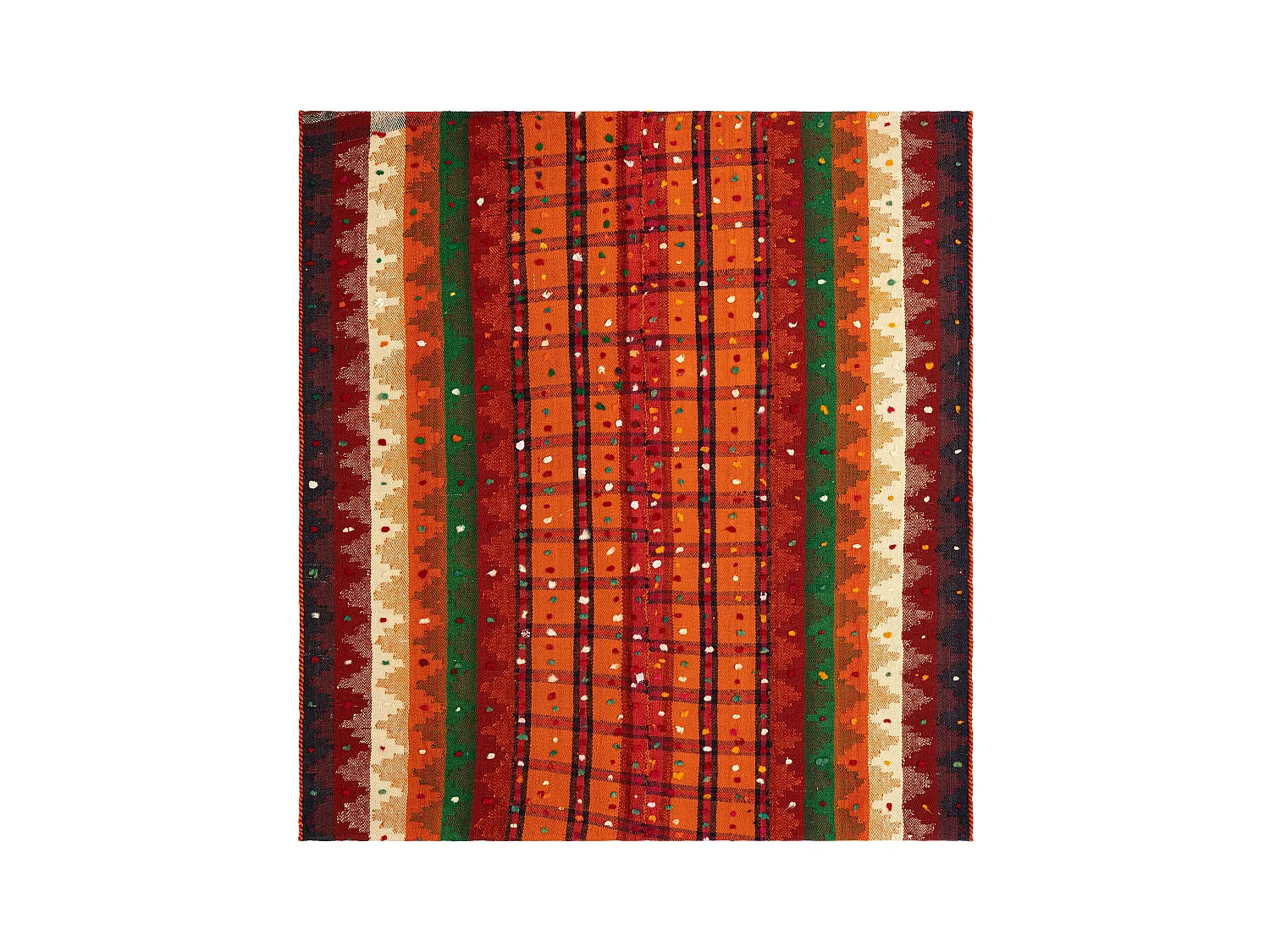 Tapis de laine 150x162 rouge Jajim